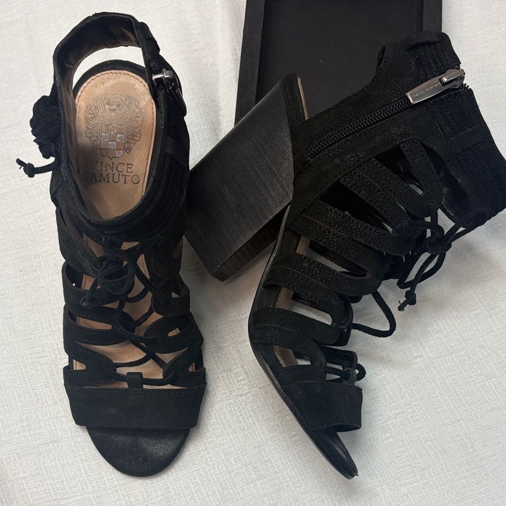 Vince Camuto Black Strappy Heeled Sandals